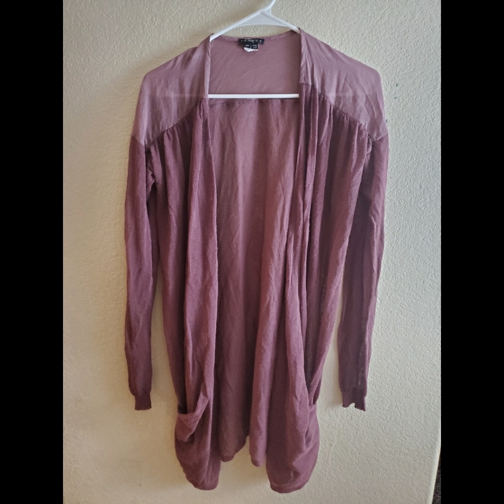 Theory Silk Open Front Boho Cardigan Sweater Small